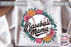 Baseball mom Sublimation design Quote Coquette Bow Sport Product Image 1