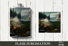 Flask Sublimation PNG. Fishing Flask Design PNG Product Image 1
