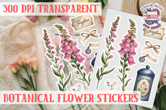 Flowers sticker sheet Spring Botanical Summer Scrapbook PNG Product Image 1