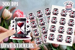 Love sticker Sheet Valentine Day Lovers Gothic Skull PNG Product Image 1