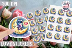 Love sticker Sheet Valentine Day Love You to the moon Product Image 1