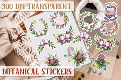 Botanical sticker sheet Spring Botanical PNG flowers Product Image 1