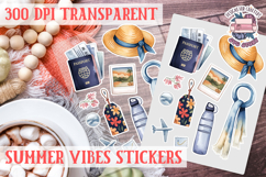 Summer Vibes sticker sheet Summer Scrapbook PNG Product Image 1