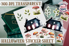 Halloween sticker sheet Creepy Scrapbook PNG Funny Skulls Product Image 1