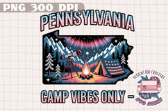 USA STATE America Summer Camping PNG Watercolor Design Sign Product Image 1