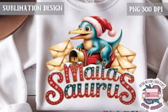 Christmas Dinosaur Funny Quote Sublimation design Tshirt Product Image 1