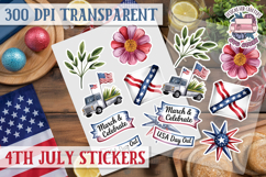 4th July sticker sheet USA Scrapbook PNG Independent Day Product Image 1