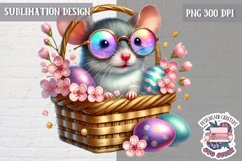 Cute Easter Animal Sublimation Design PNG Spring Eggs Bunny Product Image 1