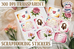 Scrapbooking sticker sheet Cute Funny PNG Watercolor School Product Image 1