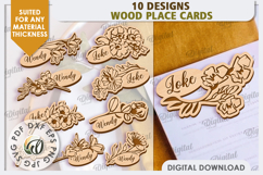Wedding Place Cards Laser Cut Bundle. Name Cards SVG Product Image 1