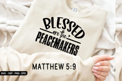 Blessed Are The - Christian Sleeve T-Shirt Design Product Image 3