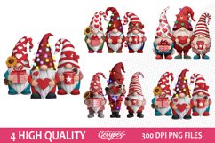 Valentine Gnome Sublimation Clipart - High Quality Design Product Image 1