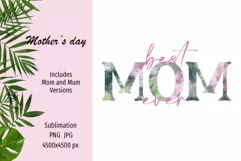 Mother's Day sublimation design png - Best Mum Ever Product Image 1