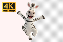 Joyfull Cartoon Zebra Transparent PNG Product Image 1