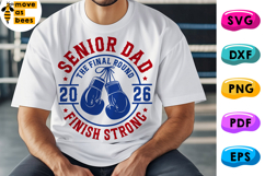 Boxing Senior Dad Svg, Png, Senior 2026 Dad Shirt Svg Product Image 1