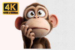 Expressive Monkey Character Transparent PNG Product Image 1