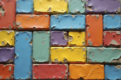 Colorful Brick Wall Texture Background Wallpaper Product Image 1