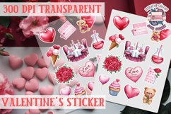 Love sticker Sheet Valentine Day Lovers Funny Heart PNG Product Image 1