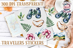 Travel sticker sheet Outdoor Scrapbook PNG Wanderlust Camp Product Image 1