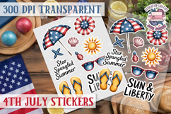 4th July sticker sheet USA Scrapbook PNG Independent Day Product Image 1