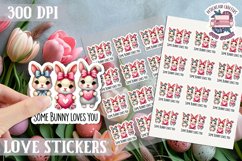 Love sticker Sheet Valentine Day Cute Animals Quote PNG Product Image 1