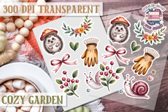 Cozy Garden sticker sheet Flowers Botanical PNG Cute Product Image 1