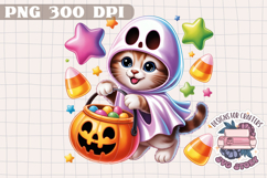 Cute Halloween Animal Autumn Sublimation design Fall KIds Product Image 1