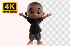 Young Boy Joyful Pose Transparent PNG Product Image 1
