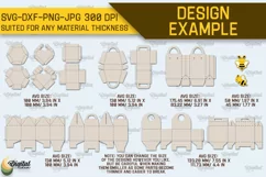 Bee Favor Bag Paper Cut. 3D Favor Box SVG Product Image 2
