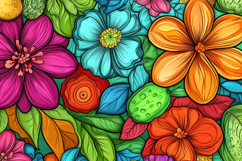 Colorful Flowers Background Wallpaper Product Image 1