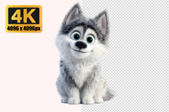 Cute Husky Puppy Transparent PNG Product Image 1