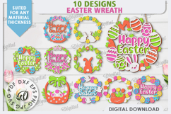 Easter Wreaths Laser Cut Bundle. Spring Home Decor SVG Product Image 1