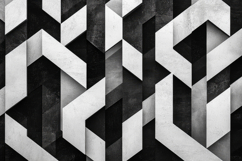 Abstract Dynamic Shapes Black And White Background Wallpaper Product Image 1