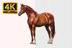 Brown Stallion Horse Transparent PNG Product Image 1