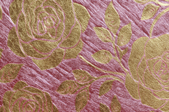 Gold Flowers with Pink Background Wallpaper Product Image 1