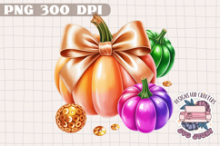Autumn Pumpkin Sublimation design Fall Decorative Color PNG Product Image 1