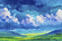 Sky With Grass Painting Background Product Image 1