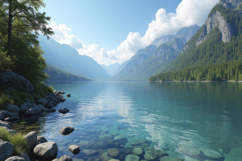 Forest Blue Lake Background Product Image 1