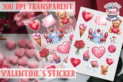 Love sticker Sheet Valentine Day Lovers Funny Heart PNG Product Image 1