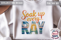 Summer Beach Sea Quote Watercolor Sublimation PNG Product Image 1
