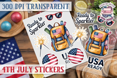 4th July sticker sheet USA Scrapbook PNG Independent Day Product Image 1