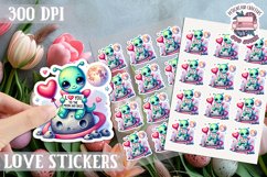 Love sticker Sheet Valentine Day Love You to the moon Product Image 1