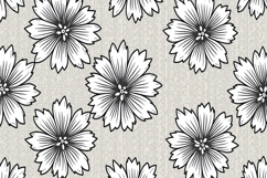 Black White Flowers Background Product Image 1