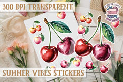 Summer sticker sheet Scrapbook PNG Flowers Vibe Fruits Product Image 1