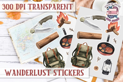 Travel sticker sheet Outdoor Scrapbook PNG Wanderlust Camp Product Image 1