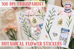 Flowers sticker sheet Spring Botanical Summer Scrapbook PNG Product Image 1