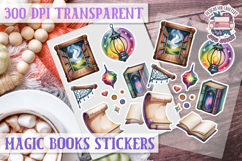 Magic Books sticker sheet Rainbow Love Read PNG Book Lovers Product Image 1