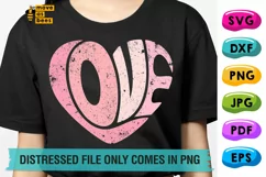 Word Love Shaped Heart Svg, Png, Pink Valentines Day Clipart Product Image 1