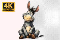 Cartoon Donkey Sitting Down Transparent PNG Product Image 1