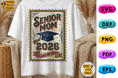 SENIOR MOM 2026 PNG, Retro Postage Stamp, Class Of 2026 Mama Product Image 1